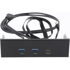 5.25 Inch Front Panel USB Hub, Internal USB Hub with 20Gbps USB3.2 Gen2 USB C and USB A Ports, USB Type E Key A 19 Pin Header, Optical Drive Extension Panel for PC in Kuwait