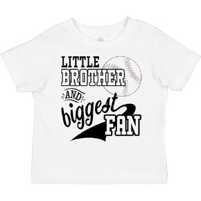 تي شيرت Inktastic Little Brother وBiggest Fan - تي شيرت للأطفال الصغار من محبي عائلة البيسبول in Saudi Arabia
