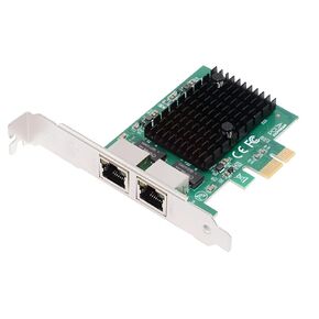 محول شبكة ChenYang ثنائي المنفذ PCIe X1 إلى RJ45، محول بطاقة الشبكة 2.5G Gigabi Ethernet PCl Express للكمبيوتر/سطح المكتب/الخادم/NAS/AI مع دعامة فتحة 8 سم/12 سم in Kuwait