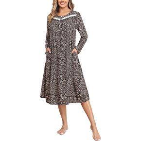 YOZLY House Dress Women Cotton Duster Robe Short Sleeve Housecoat Button Down Nightgown in Saudi Arabia