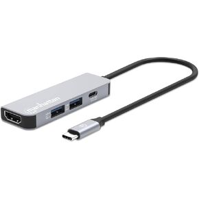 محطة إرساء مانهاتن USB-C PD 4 في 1: تحويل الأجهزة باستخدام HDMI 4K، وشحن 100 واط، ومنافذ USB-A لأجهزة الكمبيوتر المحمولة والأجهزة اللوحية والهواتف - 190428 in Kuwait
