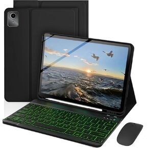 حافظة لوحة مفاتيح لجهاز Lenovo Tab M11 / K11 LTE مقاس 11 بوصة 2024، ماوس و7 ألوان لوحة مفاتيح قابلة للفصل بإضاءة خلفية، حامل قابل للتعديل مدمج في حامل قلم S، ميزة النوم/الاستيقاظ التلقائي، وردي in Kuwait
