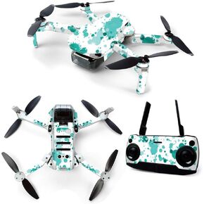 غلاف MightySkins لطائرة DJI Mavic Mini المحمولة بدون طيار كوادكوبتر - بقع باللون الأزرق المخضر | غطاء ملتف واقٍ ومتين وفريد ​​من نوعه من الفينيل | سهل التطبيق والإزالة وتغيير الأنماط | صنع في الولايات المتحدة الأمريكية (DJMAVMIN-Teal Splatter) in Kuwait