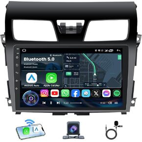 راديو سيارة 4Core 64G ROM لسيارة Nissan Altima 2013-2015: Android 13 ترقية 10 بوصة Carplay/Android Auto Stereo مع شاشة لمس 1280 * 800 IPS بلوتوث GPS للملاحة FM 5G WiFi كاميرا احتياطية رئيس وحدة in Kuwait
