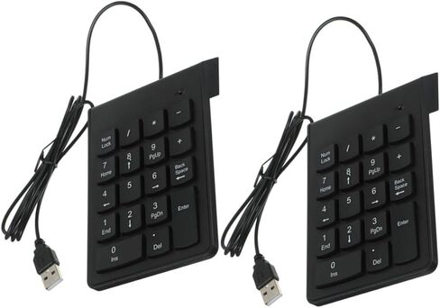 Mikikit 2pcs USB Numeric Keypad Financial Number Pad 18 Keys Portable Mini Keyboard for Laptop Desktop PC Accounting Data Entry in Saudi Arabia
