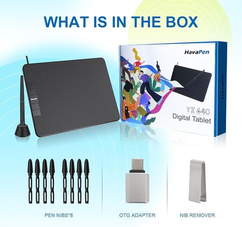 تابلت رسم Inspiroy YZ640، فن رقمي مقاس 6 × 4 بوصة مع قلم خالٍ من البطارية، ضغط قلم 8192، 4 مفاتيح ساخنة، تابلت رسومات للرسم والكتابة والتصميم والتعليم والعمل مع أجهزة Mac والكمبيوتر الشخصي والهواتف المحمولة in Kuwait