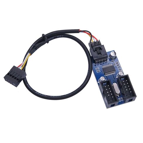chenyang USB 2.0 Front Panel Header 9Pin/10Pin 1 to 4 HUB 9Pin/10Pin Mainboard Header Extension Adapter Splitter Cable with IDE 5V Power in Kuwait