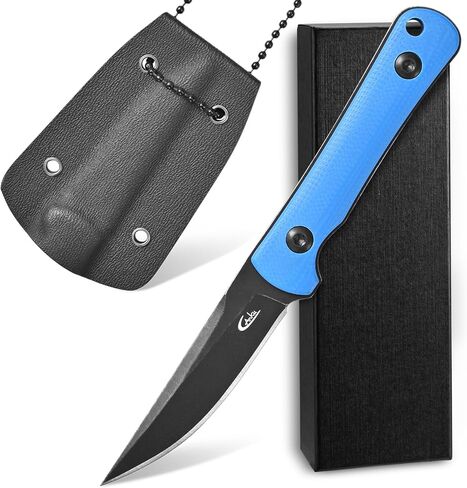 سكين رقبة ذو نصل ثابت C1296، 9Cr18Mov Blade G10 مقبض سكاكين أدوات EDC مع غمد كيدكس للخارج، والتخييم، والمشي لمسافات طويلة، وصيد الأسماك، والصيد (أزرق) ... ... in Kuwait