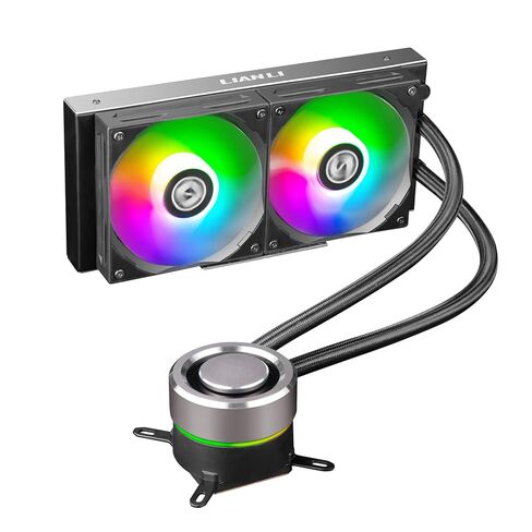 LIAN LI Galahad AIO Cooler 240mm Radiator Liquid CPU Cooler RGB All-in-One Water Cooling System, LGA1700 Bracket, AMD AM5/AM4 Intel LGA1200/115X/2011/2066 Compatible (240mm Black) (Renewed) in Saudi Arabia