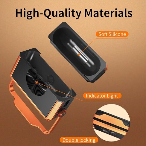 حافظة AirPods Pro 3 بتصميم كلاسيكي مع حبل قصير، متوافق مع الشحن اللاسلكي، ضوء LED أمامي، غطاء حماية كامل لحافظة Apple AirPods Pro الجيل الثالث 2025 (برتقالي) in Kuwait