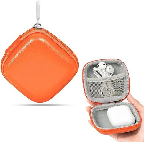 Square Earphone Headphone Case, Waterproof Earphone Case Pouch, Portable EVA Cell Phone Accessories Organizer for Headphones, Earbuds, SD Memory Card, Camera Chips, Dark Blue in Saudi Arabia