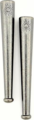Helios Bolo Tie Tips - 4mm Bola Leather Cord Weads for DIY Bolo Tie Kit ، Jewelry Making Aglets and Bolo Tie Supplies - Pits Leather Bolo Cord ، Clasp ، أو Paracord (Silver) in Kuwait