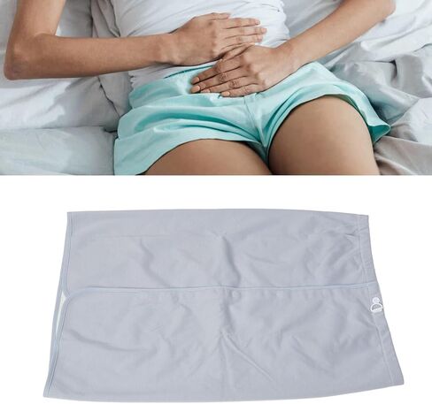 Wearable Incontinence Mattress, Washable Resusable Water Absorption Adjusatble Diaper Skirt, Incontinence Patient Mattress Cover for Home and Hospital Use, Grey Blue(L) in Saudi Arabia