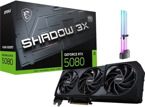 بطاقة رسومات msi GeForce RTX 5080 Triple Fan OC، 16 جيجابايت GDDR7، 30 جيجابت في الثانية، 256 بت، Boost 2640 ميجاهرتز، NVIDIA Blackwell، DLSS 4، إنشاء محتوى AI، استدلال LLM محلي، PCIe 5.0، DP 2.1b x3، HDMI 2.1b in Saudi Arabia