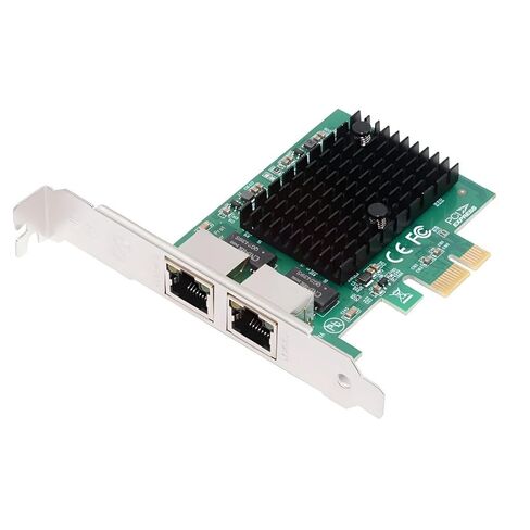 محول شبكة ChenYang ثنائي المنفذ PCIe X1 إلى RJ45، محول بطاقة الشبكة 2.5G Gigabi Ethernet PCl Express للكمبيوتر/سطح المكتب/الخادم/NAS/AI مع دعامة فتحة 8 سم/12 سم in Kuwait