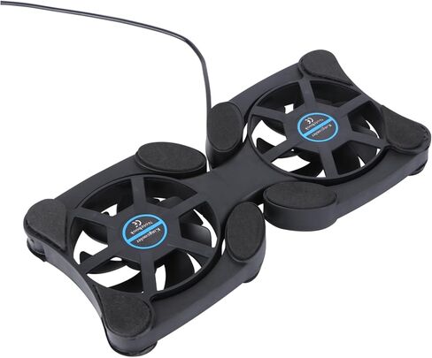 TEHAUX Portable Foldable Laptop Cooling Pad USB Fan Adjustable Height Notebook Cooler for Gamers and Professionals Black in Saudi Arabia
