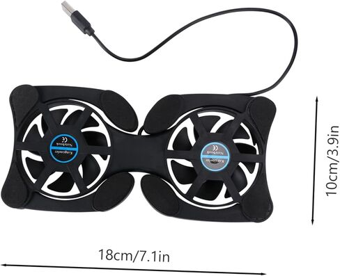 TEHAUX Portable Foldable Laptop Cooling Pad USB Fan Adjustable Height Notebook Cooler for Gamers and Professionals Black in Saudi Arabia