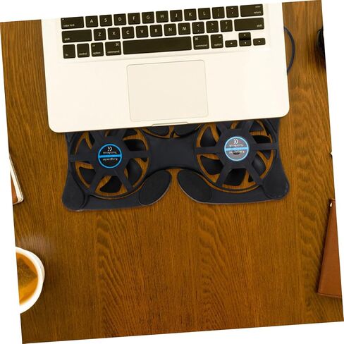 TEHAUX Portable Foldable Laptop Cooling Pad USB Fan Adjustable Height Notebook Cooler for Gamers and Professionals Black in Saudi Arabia