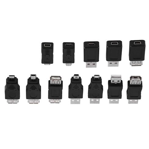 Keenso USB2.0 محول مجموعة متنوعة من التوصيل والتشغيل لمشاكل الاتصال، حزمة محول ذكر أنثى صغيرة مكونة من 12 قطعة لجميع متطلبات USB in Kuwait