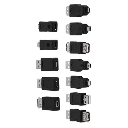 Keenso USB2.0 محول مجموعة متنوعة من التوصيل والتشغيل لمشاكل الاتصال، حزمة محول ذكر أنثى صغيرة مكونة من 12 قطعة لجميع متطلبات USB in Kuwait