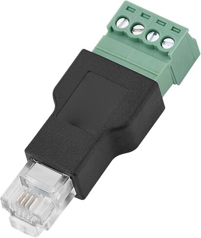 Keenso RJ11 6P4C ذكر إلى محول طرفي لولبي للمودم، معيار الأسلاك EIATIA 568B، غلاف بلاستيكي مضاد للصدمات، للمحاور in Kuwait