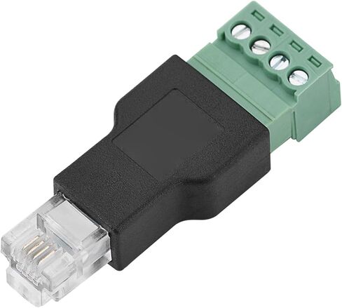 Keenso RJ11 6P4C ذكر إلى محول طرفي لولبي للمودم، معيار الأسلاك EIATIA 568B، غلاف بلاستيكي مضاد للصدمات، للمحاور in Kuwait