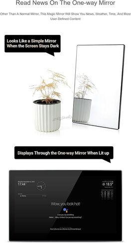 13.3inch CM4 Magic Mirror HD Touch Control Screen Mini-Computer with USB/ETH Ports Powered by for Raspberry Pi Compute Module 4 (Inlcuded) Speech Assistant @XYGStudy (13.3inch Magic Mirror C4A) in Saudi Arabia