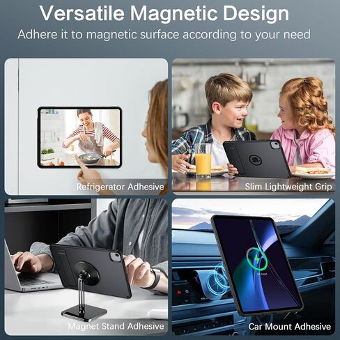 حافظة BENTOBEN لجهاز iPad Air 11 بوصة M3/M2 2025/2024 مع حامل غير مرئي، حافظة مغناطيسية لجهاز iPad Air 7th/6th Gen، غطاء لوحي واقي مقاوم للصدمات شفاف غير لامع لجهاز iPad Air 5th/4th Gen 10.9 بوصة 2022، أسود in Kuwait