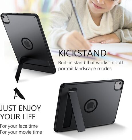 حافظة BENTOBEN لجهاز iPad Air 11 بوصة M3/M2 2025/2024 مع حامل غير مرئي، حافظة مغناطيسية لجهاز iPad Air 7th/6th Gen، غطاء لوحي واقي مقاوم للصدمات شفاف غير لامع لجهاز iPad Air 5th/4th Gen 10.9 بوصة 2022، أسود in Kuwait