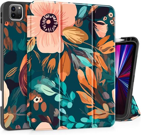 May Chen Case for iPad Pro 11 inch (4th, 3rd, 2nd & 1st Gen) 2022 2021 2020 2018, Trifold Stand + Pencil Holder + Auto Wake/Sleep + Soft TPU Protective Stand Back Cover, Cherry & Cheetah in Kuwait