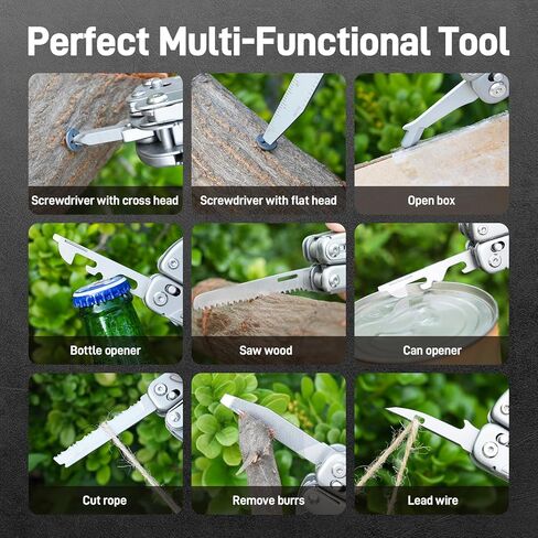 Teslong 18-in-1 EDC Multitool Pliers with Scissors, Pocket Knifes with Screwdrivers, Replaceable Wire Cutters and Saw with Self-locking, Outdoor, Survival, Camping, Stainless Steel, Gift for Men Dad in Saudi Arabia