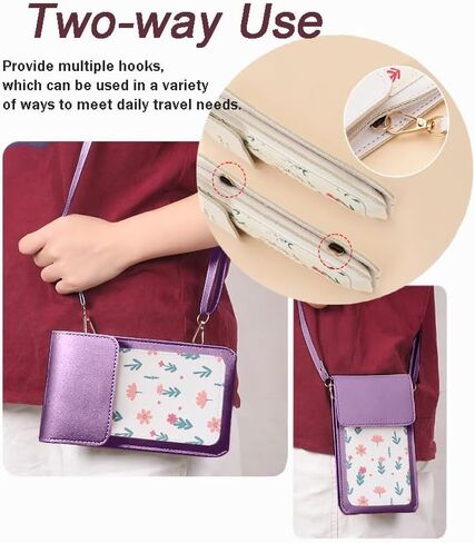 for Cloud Stratus C8 Case PU Leather Wallet with Touchscreen Phone Window Pocket, Long Shoulder Adjustable Strap Crossbody Cloud Stratus C8 Cover Handbag Travel Shopping Card Slots, Purple in Saudi Arabia