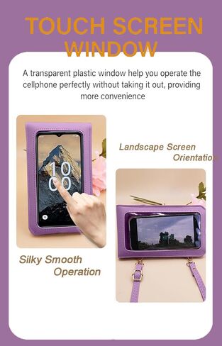 for Cloud Stratus C8 Case PU Leather Wallet with Touchscreen Phone Window Pocket, Long Shoulder Adjustable Strap Crossbody Cloud Stratus C8 Cover Handbag Travel Shopping Card Slots, Purple in Saudi Arabia