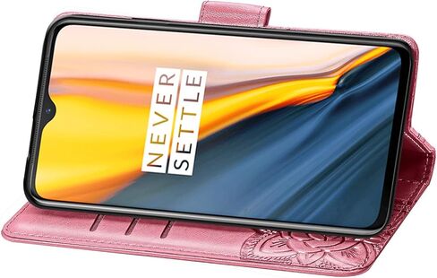 حافظة لهاتف T-Mobile Revvl 8 Pro متوافقة مع حافظة هاتف Revvl 8 Pro على شكل فراشة منقوشة بالزهور من جلد البولي يوريثان وحامل بطاقات مغناطيسي وحزام يد ومحفظة - وردي in Kuwait