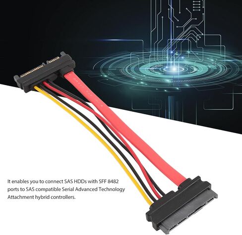 كابل تمديد SATA22P M SAS29P F ذكر إلى أنثى، كابل تمديد طاقة SATA 15Pin، كابل تمديد طاقة بيانات القرص الصلب SATA7 15pin SFF 8482 0.15 متر in Kuwait