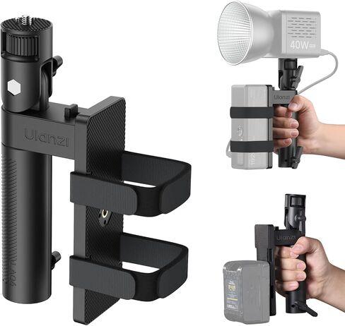 ULANZI AL06 Handle Grip for Video Light and Power Bank, Universal Handle Power Bank Clamp Holder Mount with 1/4" Screw, 360° Rotation Handheld Light Tripod for DSLR Camera Camcorder Photography in Saudi Arabia
