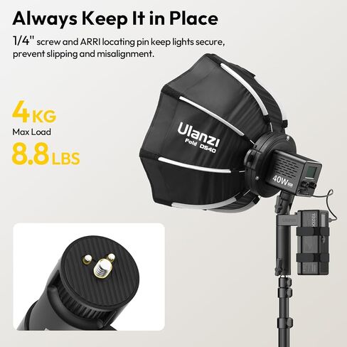 ULANZI AL06 Handle Grip for Video Light and Power Bank, Universal Handle Power Bank Clamp Holder Mount with 1/4" Screw, 360° Rotation Handheld Light Tripod for DSLR Camera Camcorder Photography in Saudi Arabia