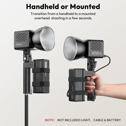 ULANZI AL06 Handle Grip for Video Light and Power Bank, Universal Handle Power Bank Clamp Holder Mount with 1/4" Screw, 360° Rotation Handheld Light Tripod for DSLR Camera Camcorder Photography in Saudi Arabia