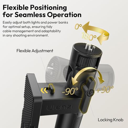 ULANZI AL06 Handle Grip for Video Light and Power Bank, Universal Handle Power Bank Clamp Holder Mount with 1/4" Screw, 360° Rotation Handheld Light Tripod for DSLR Camera Camcorder Photography in Saudi Arabia