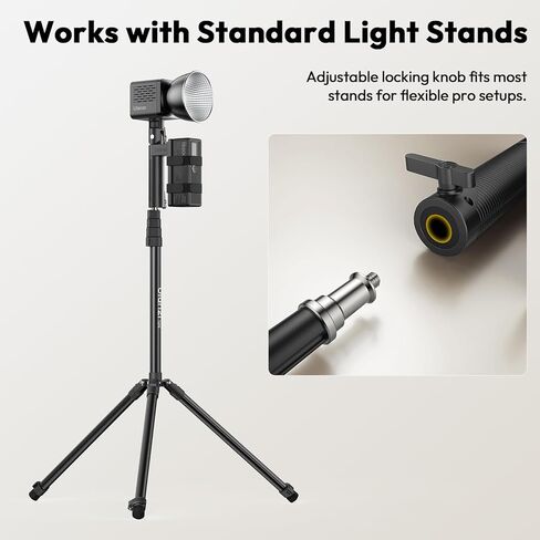 ULANZI AL06 Handle Grip for Video Light and Power Bank, Universal Handle Power Bank Clamp Holder Mount with 1/4" Screw, 360° Rotation Handheld Light Tripod for DSLR Camera Camcorder Photography in Saudi Arabia