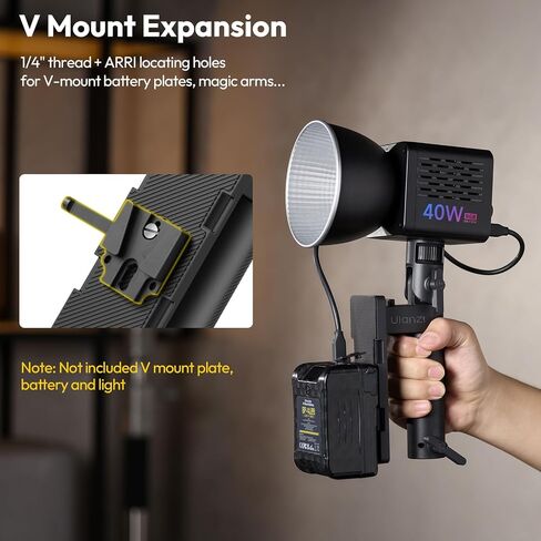 ULANZI AL06 Handle Grip for Video Light and Power Bank, Universal Handle Power Bank Clamp Holder Mount with 1/4" Screw, 360° Rotation Handheld Light Tripod for DSLR Camera Camcorder Photography in Saudi Arabia