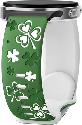 سوار سيليكون Lucky Clover لساعة Samsung Galaxy Watch 8 Band 40mm 44mm/8 Classic Bands 46mm St Patricks Day Galaxy Watch 7 6 5 4 Band Women Men، حزام Shamrocks لساعة Samsung Watch 8 Bands-Green in Kuwait