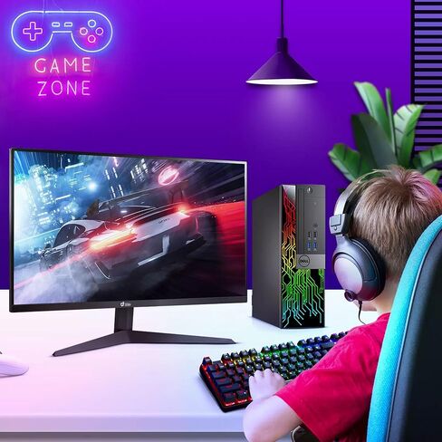 كمبيوتر مكتبي للألعاب Dell RGB - Intel Core i5-6500 - ذاكرة الوصول العشوائي 16 جيجابايت - SSD 512 جيجابايت - GeForce GTX 1050 Ti - لوحة مفاتيح وماوس RGB - WiFi - Windows 11 Pro (متجدد) in Kuwait