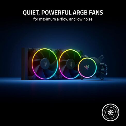 غطاء مضخة aRGB الكل في واحد من Razer Hanbo Chroma RGB: تصميم AIO - مراوح aRGB هادئة وقوية - دعم وحدة تحكم المروحة PWM (متجدد) in Kuwait
