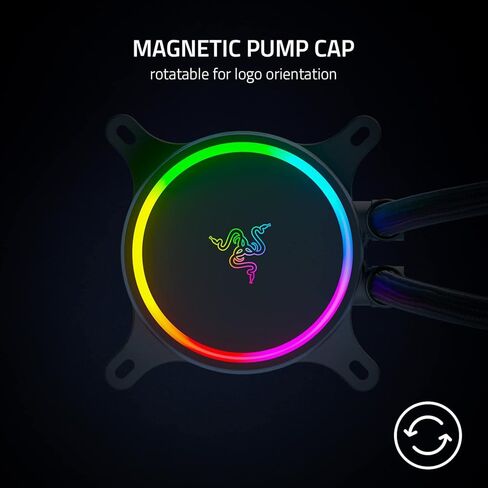غطاء مضخة aRGB الكل في واحد من Razer Hanbo Chroma RGB: تصميم AIO - مراوح aRGB هادئة وقوية - دعم وحدة تحكم المروحة PWM (متجدد) in Kuwait