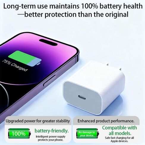 Fast Charging - USB C Charger - i Phone 17 16 Charging with 2 Pack Cable for iPhone 17/17 Pro Max 16/16 Plus/16 Pro/16 Pro Max in Saudi Arabia