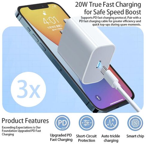Fast Charging - USB C Charger - i Phone 17 16 Charging with 2 Pack Cable for iPhone 17/17 Pro Max 16/16 Plus/16 Pro/16 Pro Max in Saudi Arabia