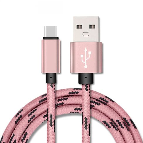 كابل USB من النوع C إلى كابل 5 حزم شحن سريع مجدول 3A سلك شاحن سريع، متوافق مع iPhone 16/15، Galaxy S10 S9 S8 Plus، Note 10 9 8، LG V50 V40 G8 G7 (6 أقدام) in Kuwait