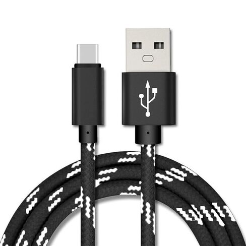 كابل USB من النوع C إلى كابل 5 حزم شحن سريع مجدول 3A سلك شاحن سريع، متوافق مع iPhone 16/15، Galaxy S10 S9 S8 Plus، Note 10 9 8، LG V50 V40 G8 G7 (6 أقدام) in Kuwait