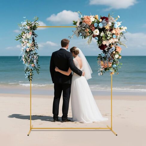 5ft x 6.5ft Wedding Arch Stand with Fabric Cover, Portable Backdrop Frame for Outdoor Indoor Ceremony, Party Decoration, Metal Balloon Arch Stand Kit in Saudi Arabia